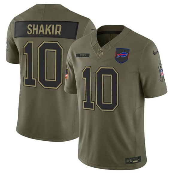 Buffalo Bills #10 Khalil Shakir Olive 2025 Salute to Service Limited Stitched Jersey