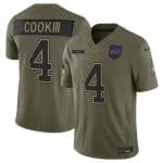 Buffalo Bills #4 James Cook III Olive 2025 Salute to Service Limited Stitched Jersey
