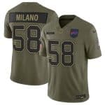 Buffalo Bills #58 Matt Milano Olive 2025 Salute to Service Limited Stitched Jersey