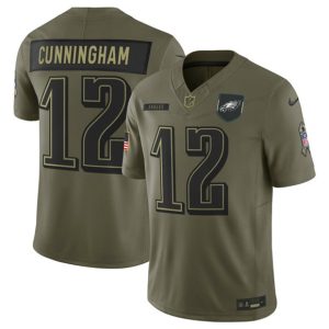 Philadelphia Eagles #12 Randall Cunningham Olive 2025 Salute to Service Limited Stitched Jersey