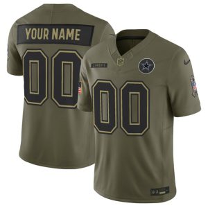 Dallas Cowboys Custom Olive 2025 F.U.S.E. Salute to Service Limited Stitched Jersey