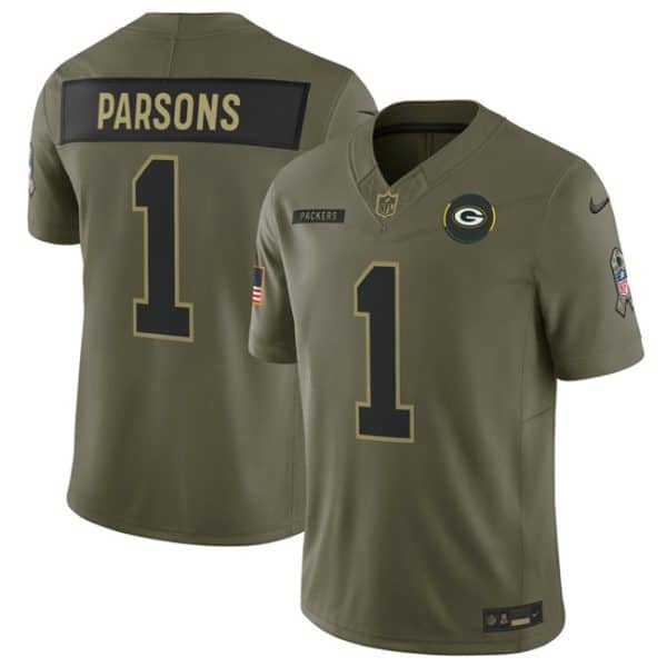 Green Bay Packers #1 Micah Parsons Olive 2025 F.U.S.E. Salute to Service Limited Stitched Jersey