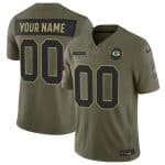 Green Bay Packers Custom Olive 2025 F.U.S.E. Salute to Service Limited Stitched Jersey