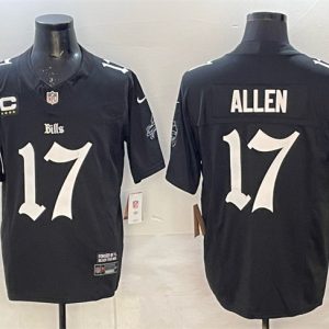 Buffalo Bills #17 Josh Allen Black F.U.S.E. 'Gothic Cold Front Edition' With 4-Star C Patch Vapor Limited Stitched Jersey