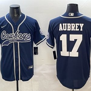 Dallas Cowboys #17 Brandon Aubrey Navy Cool Base Stitched Jersey
