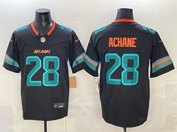 Miami Dolphins #28 De¡¯Von Achane Black 2025 F.U.S.E. ¡°Rivalries¡± Vapor Limited Stitched Jersey