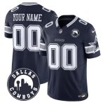 Dallas Cowboys Custom Navy 2025 F.U.S.E Dallas City Patch Vapor Untouchable Limited Stitched Game Jersey