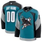 San Jose Sharks Custom Teal 2025 Alternate Stitched Jersey