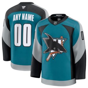 San Jose Sharks Custom Teal 2025 Alternate Stitched Jersey