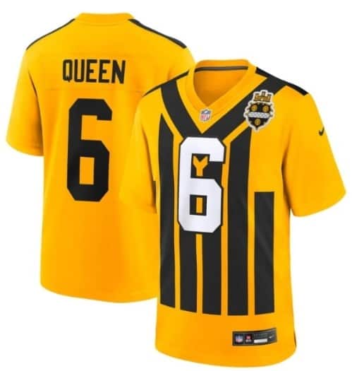 Pittsburgh Steelers #6 Patrick Queen Gold 1933 Throwback Alternate Stitched Jersey