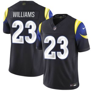 Los Angeles Rams #23 Kyren Williams midnight blue 2025 F.U.S.E. ¡°Rivalries¡± Vapor Limited Stitched Jersey