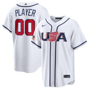 USA Custom White 2026 World Classic Home Stadium Stitched Jersey