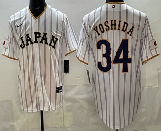 Japan #34 Masataka Yoshida White 2026 World Classic Cool Base Jersey