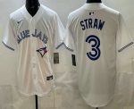 Toronto Blue Jays #3 Myles Straw White Limited Jersey