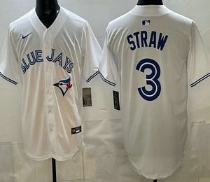 Toronto Blue Jays #3 Myles Straw White Limited Jersey