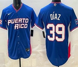 Puerto Rico #39 Edwin Diaz Blue 2026 World Classic Cool Base Jersey