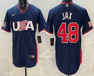 USA #48 Griffin Jax Navy 2026 World Classic Cool Base Jersey