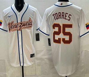 Venezuela #25 Gleyber Torres White 2026 World Classic Cool Base Jersey