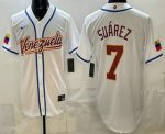 Venezuela #7 Eugenio Suarez White 2026 World Classic Cool Base Jersey
