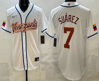 Venezuela #7 Eugenio Suarez White 2026 World Classic Cool Base Jersey