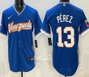 Venezuela #13 Salvador Perez Blue 2026 World Classic Cool Base Jersey