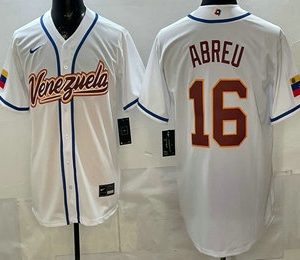 Venezuela #16 Wilyer Abreu White 2026 World Classic Cool Base Jersey