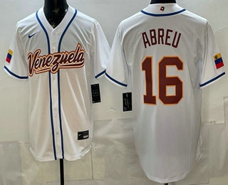 Venezuela #16 Wilyer Abreu White 2026 World Classic Cool Base Jersey