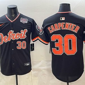 Detroit Tigers #30 Kerry Carpenter Black 2026 Alternate USA 250' Patch Vapor Premier Limited Stitched Jersey
