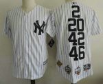 New York Yankees 2 20 42 46 White Home Cool Base Cooperstown Collection Commemorative Jersey with 5 World Series Champions Patches