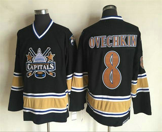 Washington Capitals #8 Alex Ovechkin 2000-01 Black CCM Vintage Throwback Jersey