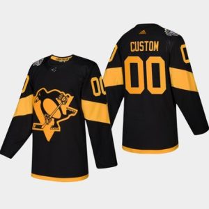Custom Pittsburgh Penguins Coors Light 2019 Stadium Series Black Authentic Jersey