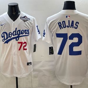 Los Angeles Dodgers #72 Miguel Rojas White 2025 World Series Patch Limited Stitched Jersey