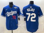 Los Angeles Dodgers #72 Miguel Rojas Royal 2025 World Series Patch Limited Stitched Jersey