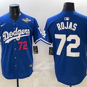 Los Angeles Dodgers #72 Miguel Rojas Royal 2025 World Series Patch Limited Stitched Jersey