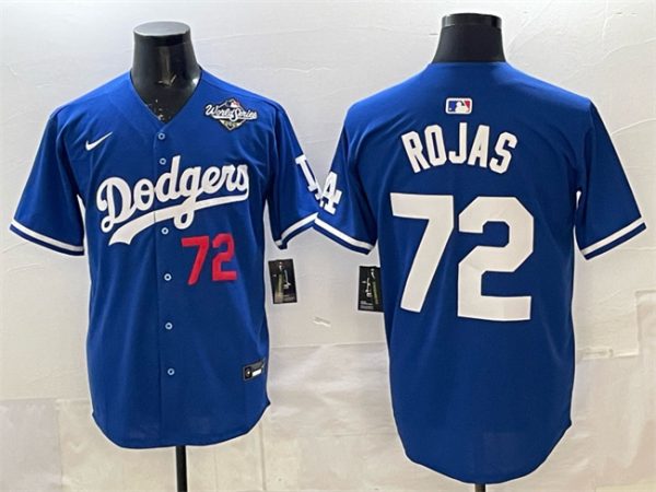 Los Angeles Dodgers #72 Miguel Rojas Royal 2025 World Series Patch Limited Stitched Jersey