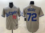 Los Angeles Dodgers #72 Miguel Rojas Grey 2025 World Series Patch Limited Stitched Jersey