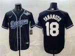 Los Angeles Dodgers #18 Yoshinobu Yamamoto Black 2025 World Series Cool Base Stitched Jersey