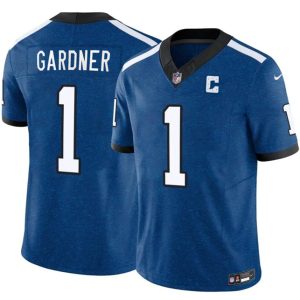 Indianapolis Colts #1 Sauce Gardner Blue 2025 F.U.S.E. Throwback Vapor Limited Stitched Jersey