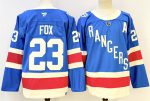 New York Rangers #23 Adam Fox Blue With A Patch Stitched Jersey