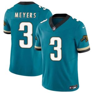 Jacksonville Jaguars #3 Jokobi Meyers Teal 2025 F.U.S.E. Prowler Throwback Vapor Limited Stitched Jersey