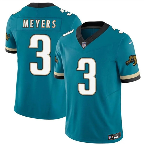 Jacksonville Jaguars #3 Jokobi Meyers Teal 2025 F.U.S.E. Prowler Throwback Vapor Limited Stitched Jersey