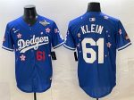 Los Angeles Dodgers #61 Will Klein Royal 2025 World Series Patch Tokyo Series Limited Stitched Jersey