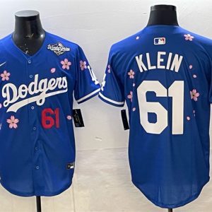 Los Angeles Dodgers #61 Will Klein Royal 2025 World Series Patch Tokyo Series Limited Stitched Jersey