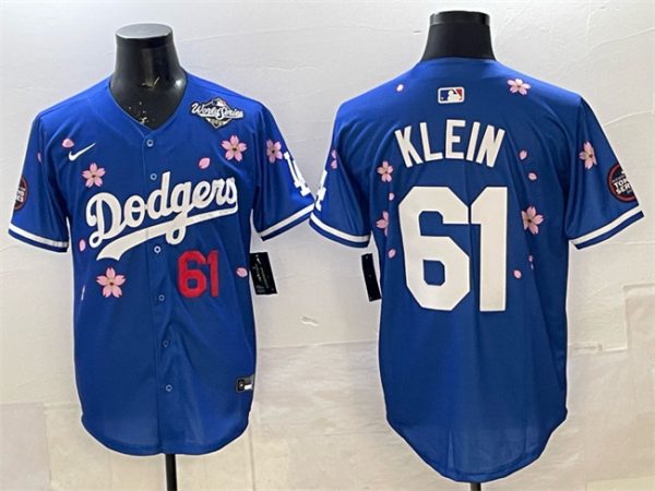 Los Angeles Dodgers #61 Will Klein Royal 2025 World Series Patch Tokyo Series Limited Stitched Jersey