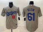 Los Angeles Dodgers #61 Will Klein Gray 2025 World Series Champions Patch Cool Base Limited Stitched Jersey
