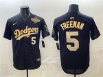 Los Angeles Dodgers #5 Freddie Freeman Black Gold 2025 World Series Limited Stitched Jersey