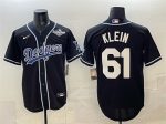 Los Angeles Dodgers #61 Will Klein Black Fashion 2025 World Series Cool Base Stitched Jersey