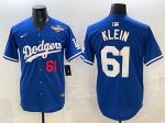 Los Angeles Dodgers #61 Will Klein Royal 2025 World Series Limited Stitched Jersey