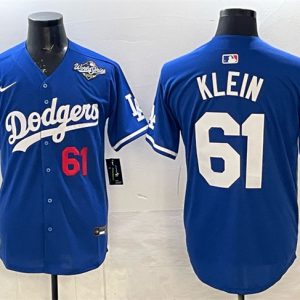 Los Angeles Dodgers #61 Will Klein Royal 2025 World Series Limited Stitched Jersey