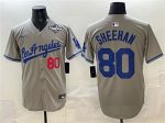 Los Angeles Dodgers #80 Emmet Sheehan Gray 2025 World Series Patch Limited Stitched Jersey